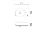 CAROMA Luna Hand Wall Basin